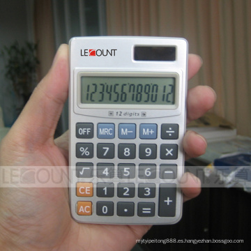 Calculadora de bolsillo de doble dígito de 12 dígitos con cubierta de metal duro (CA3061)